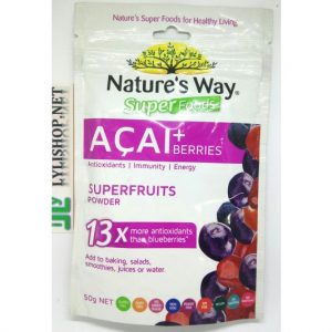 Bột Trái Cây Quả Mọng Acai + Berries Super Fruits Nature's Way 50g từ Úc
