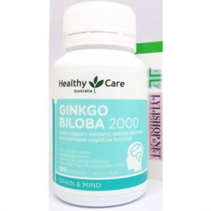 Bổ não Healthy Care Ginkgo Biloba 2000mg 100 viên nang từ Úc