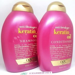 Bộ Dầu Gội Xả OGX Anti Breakage Keratin Oil 385ml của Mỹ