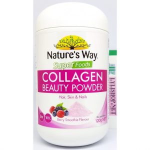 Bột Collagen làm đẹp da tóc móng Nature’s Way Super Foods Collagen Beauty Smoothie hủ 120g từ Úc