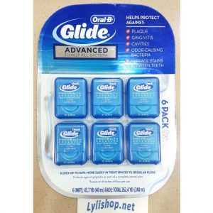 Lốc 6 hộp chỉ nha khoa Oral B Glide Pro-Health Advanced Multi Protection Floss Clean Mint hộp 40m từ Mỹ