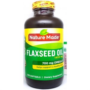 Dầu hạt lanh Flaxseed Oil 1400mg Omega 369 Chai 300 viên hãng Nature Made từ Mỹ