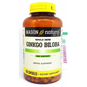 Ginkgo Biloba 500mg hộp 180 viên hãng Mason Natural (mẫu mới) - Hoạt huyết dưỡng não của Mỹ