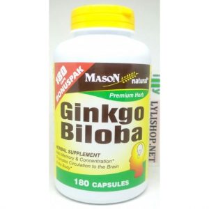 Ginkgo Biloba 500mg hộp 180 viên hãng Mason Natural - Hoạt huyết dưỡng não của Mỹ