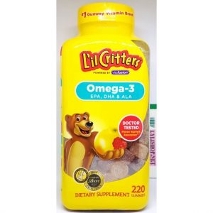 Kẹo Gấu Lil Critters Omega 3 hộp 220 viên từ Mỹ - tăng trí thông minh cho bé