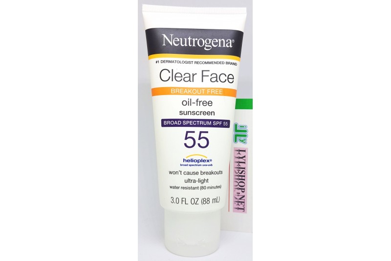 Kem chống nắng Neutrogena Clear Face Sunscreen Broad Spectrum SPF 55 từ Mỹ, dùng được cho mặt