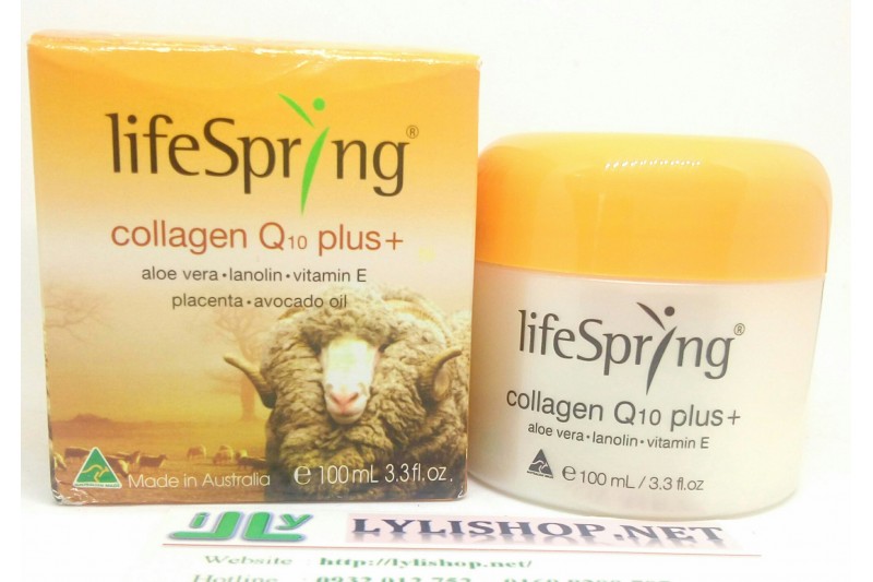 Kem nhau thai cừu Úc LifeSpring Collagen Q10 Plus + Lô hội, mỡ cừu và vitamin E hộp 100ml