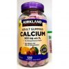 Kẹo dẻo bổ sung canxi - Kirkland Adult Gumies Calcium 500mg with D3 120 viên từ Mỹ cho xương và răng