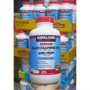 Kirkland Glucosamine 375 viên glucosamine HCl 1500mg MSM 1500mg giảm đau khớp hiệu quả