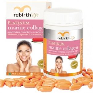 Platinum Marine Collagen hộp 60 viên hãng Rebirth Life từ Úc cho da căng mịn