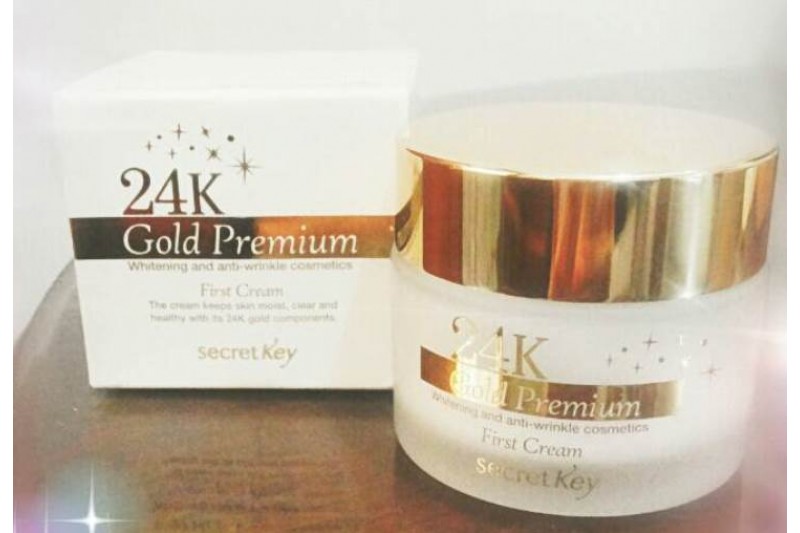 Dưỡng trắng da tinh thể vàng Secret Key 24K Gold Premium First Cream 50g từ Hàn Quốc