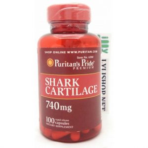 Sụn cá mập Shark Cartilage 740mg hãng Puritan's Pride chai 100 viên