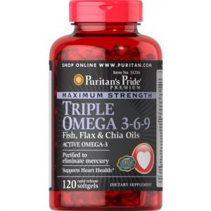 Triple Omega 3-6-9 Fish & Flax Oils 120 viên hãng Puritan's Pride USA