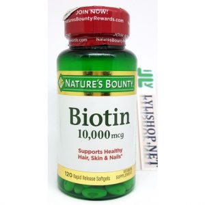 Viên uống Biotin 10000mcg chai 120 viên hãng Nature Bounty từ Mỹ
