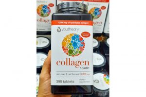 Viên Uống Bổ Sung Collagen Youtheory + Biotin (Collagen Type 1-2-3 ) chai 390 Viên của Mỹ